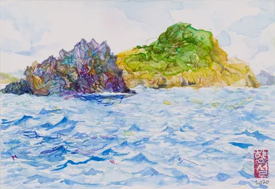 경상남도 거제 바다 바위 섬 (Rock Islet, Geoje Sea)