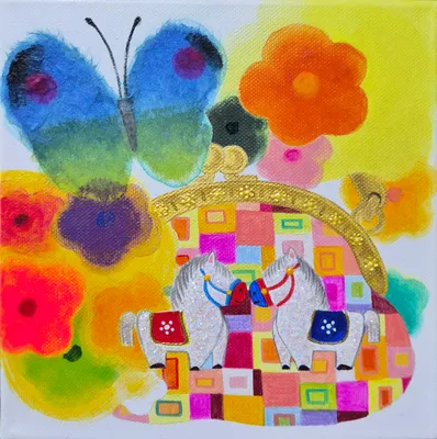윤은이, bokgabang No.29-쌍마차 20X20cm Acrlic on canvas 2026, 2026