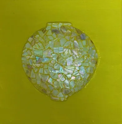 최소희, 모자이크 달항아리 (라이트그린), 2025